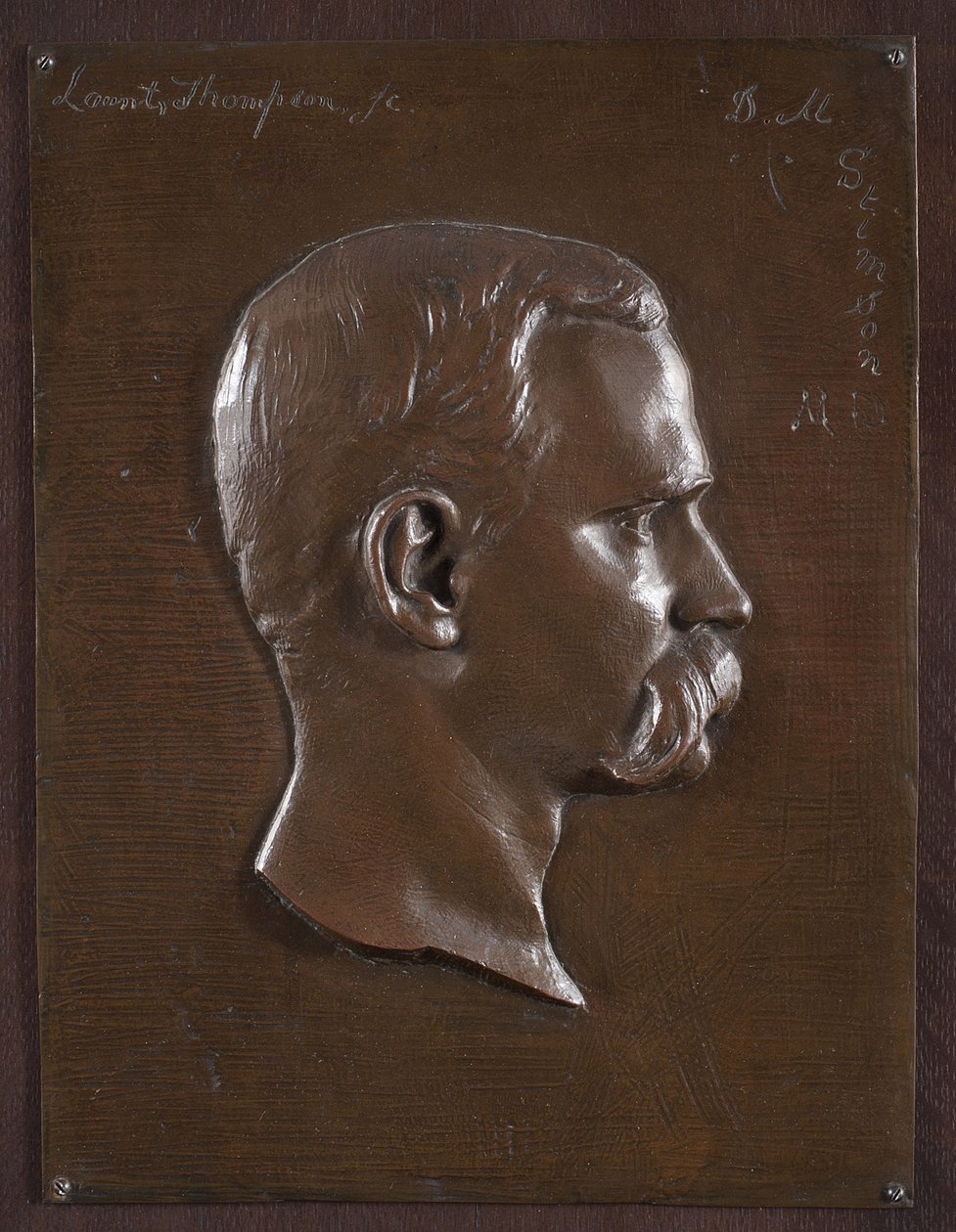 Portrætrelief af Dr. Stimson, ca. 1880 (bronze) af Launt Thompson