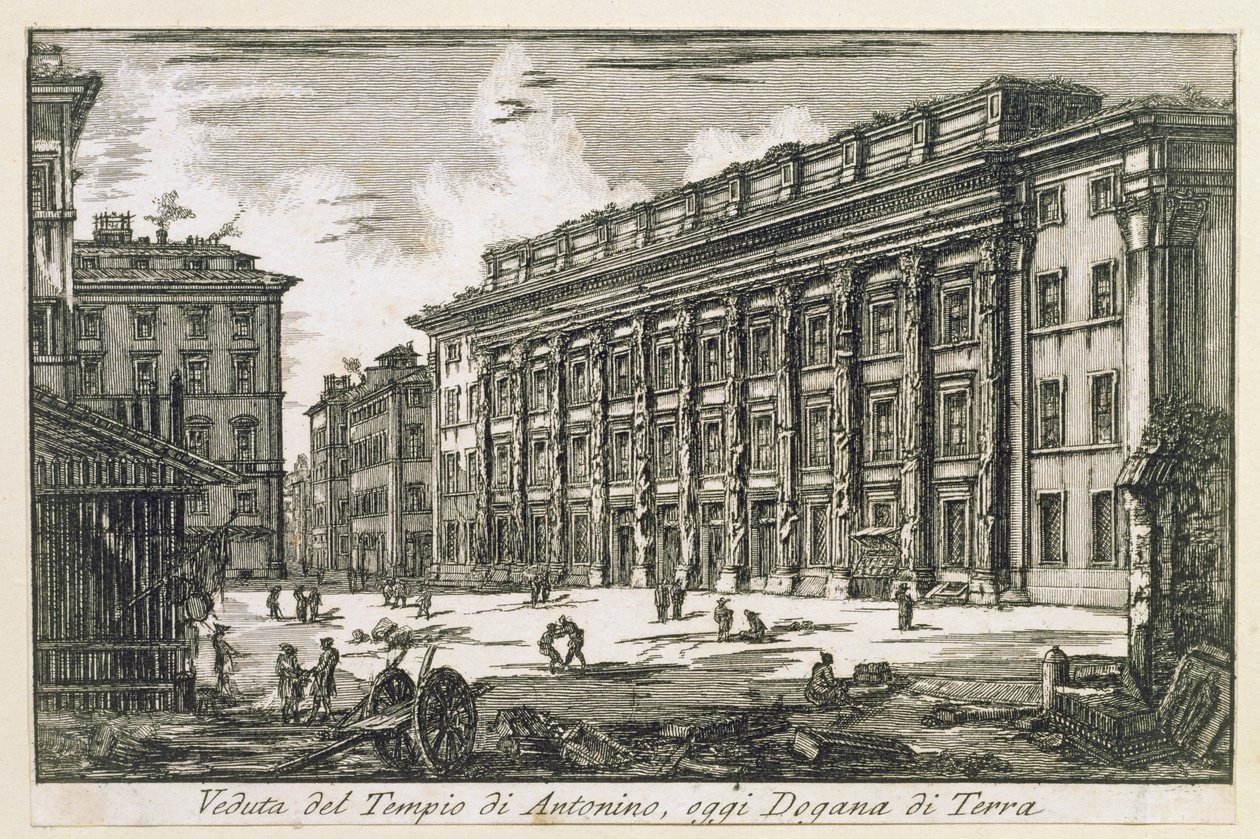 Antoninus tempel i Rom, ca. 1780 af Laura Piranesi