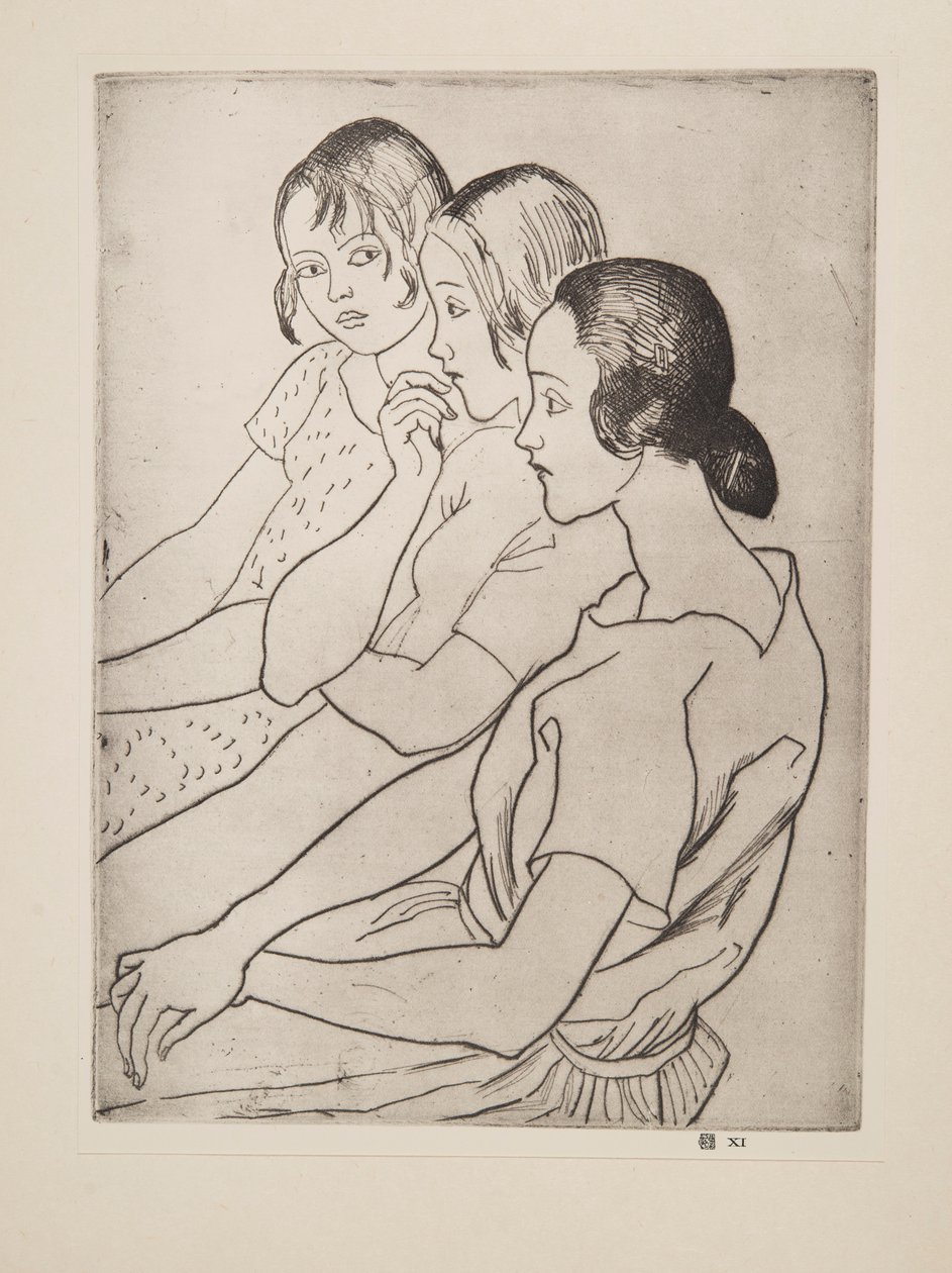 Country Girls, pub. 1927. af Laura Knight