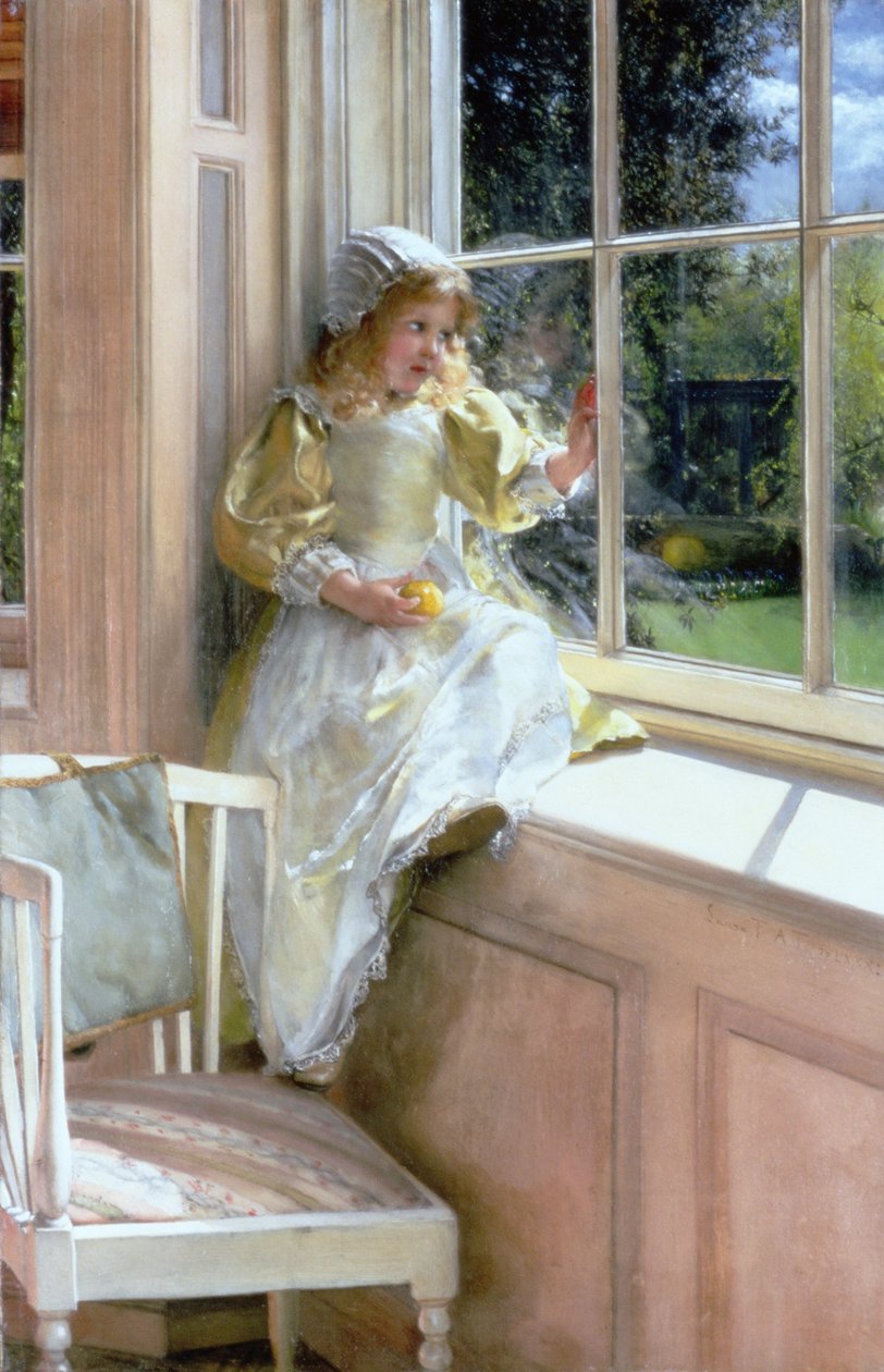 A Looking Out Window (Solskin) (olie på lærred) af Laura Theresa  Alma Tadema