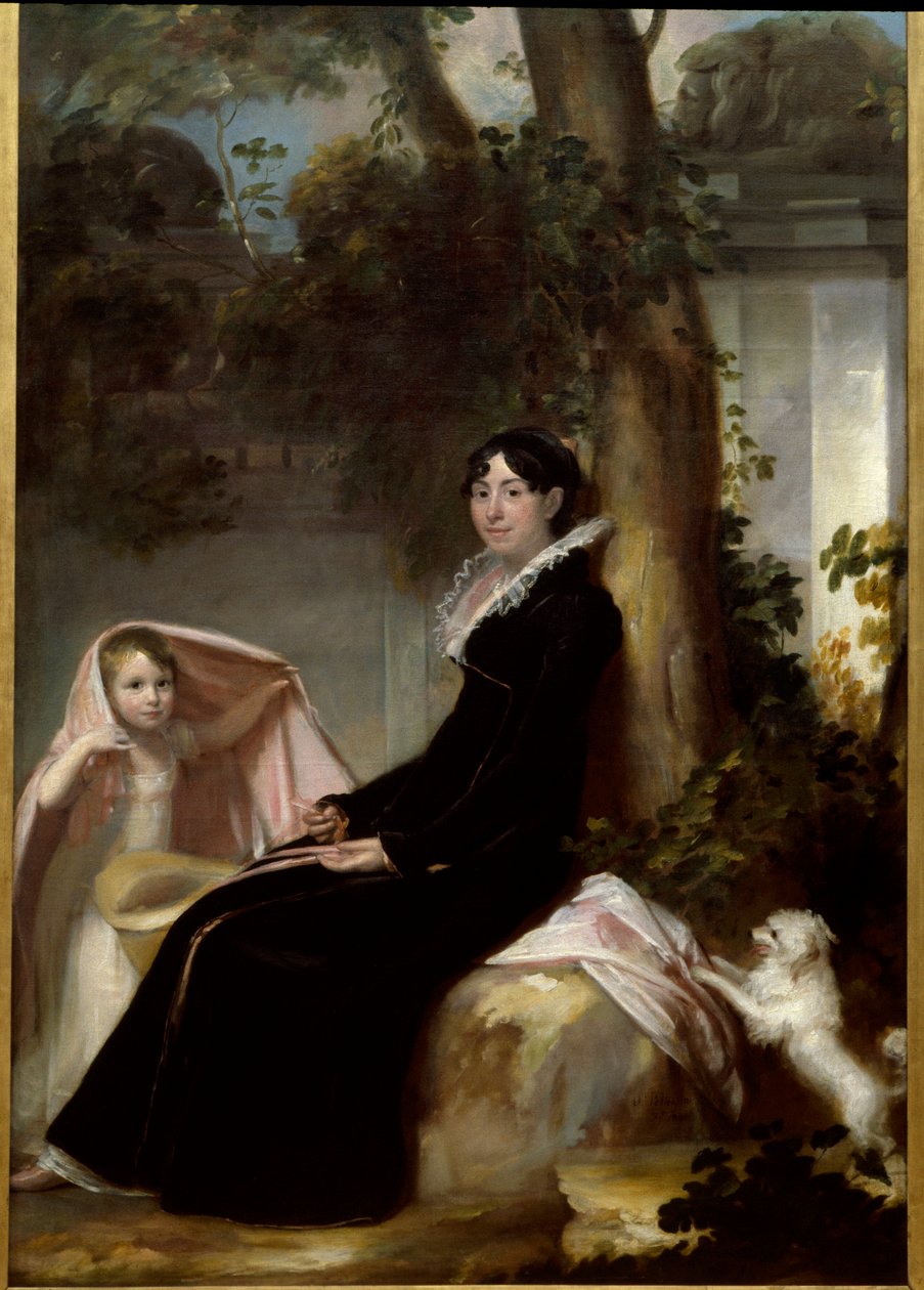 Portræt af Madame Junot, hertuginde af Abrantes, med sin datter Valentine Portræt af Laure Permon (1784-1838), kone til general Junot og fransk romanforfatter. Maleri af Domenico Pellegrini (1759-1840) Dim. 1,45 x 2,35 m Bordeaux. Museum for Skønne Kunster af Laure Junot Abrantes