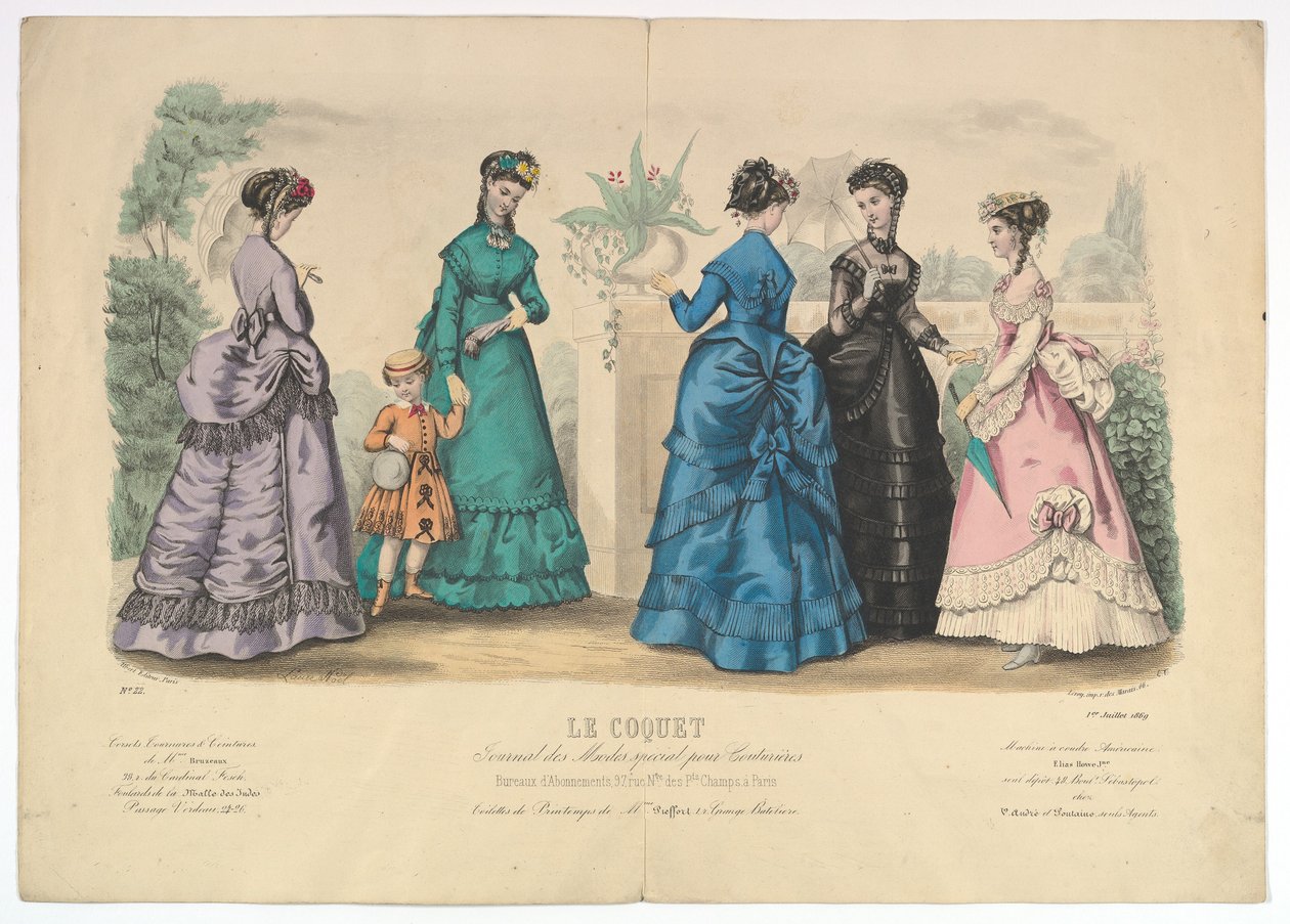 Le Coquet, nr. 22, fra Journal des Modes Spécial pour Couturières, 1. juli 1869. af Laure Noel