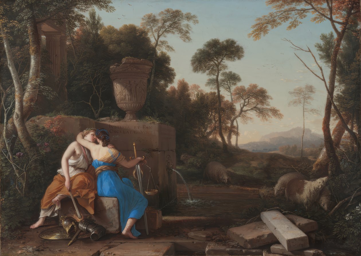 Laurent de La Hyre / "Fredens og retfærdighedens kys", 1654 af Laurent de La Hire
