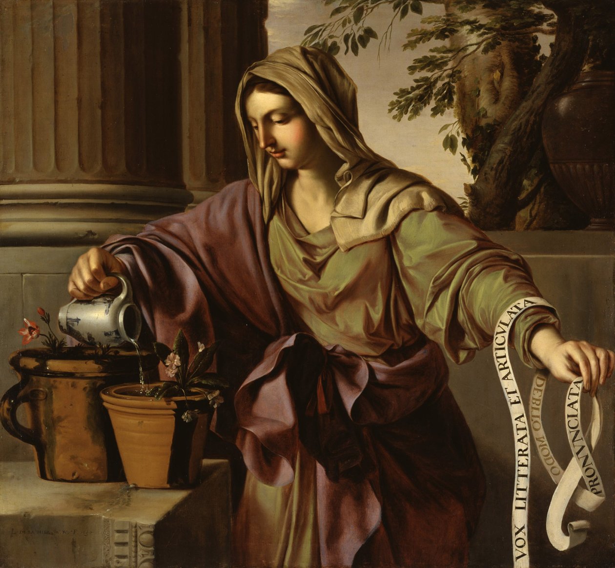 Allegori af grammatik af Laurent de La Hire or La Hyre