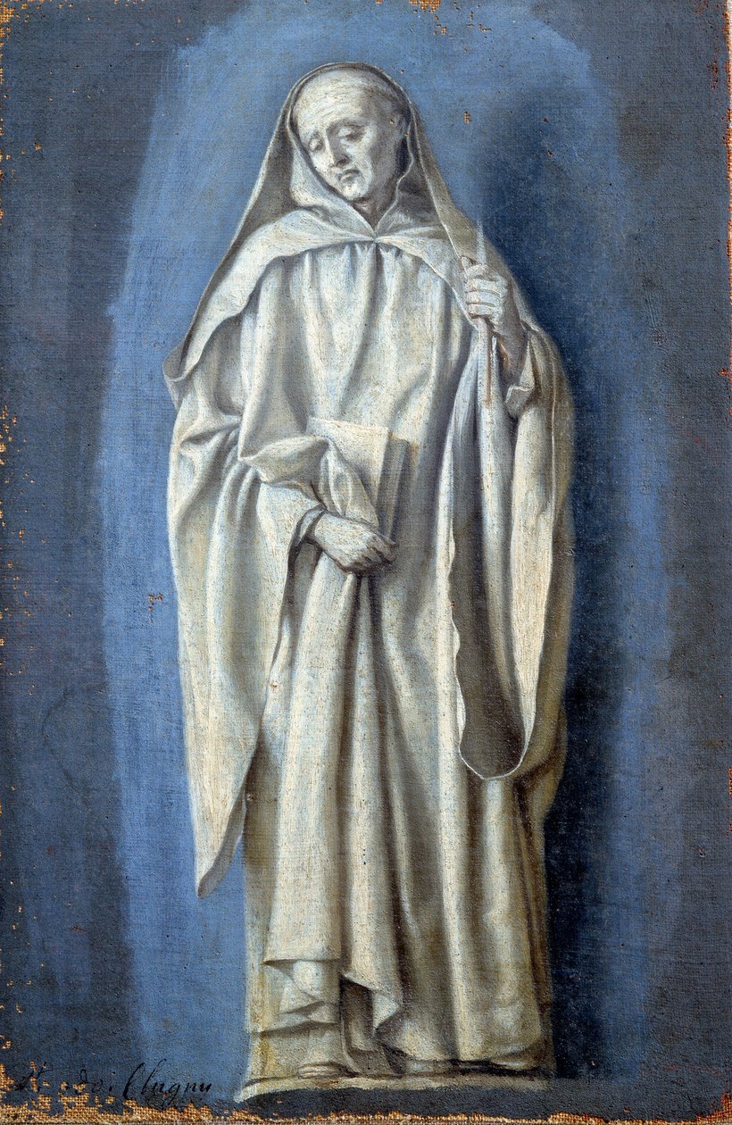 Saint Bruno Maleri på lærred af Laurent de La Hyre (1606-1656) 1600-tallets søn. 0,35 x 0,23 m Paris. Louvre-museet af Laurent de la Hyre