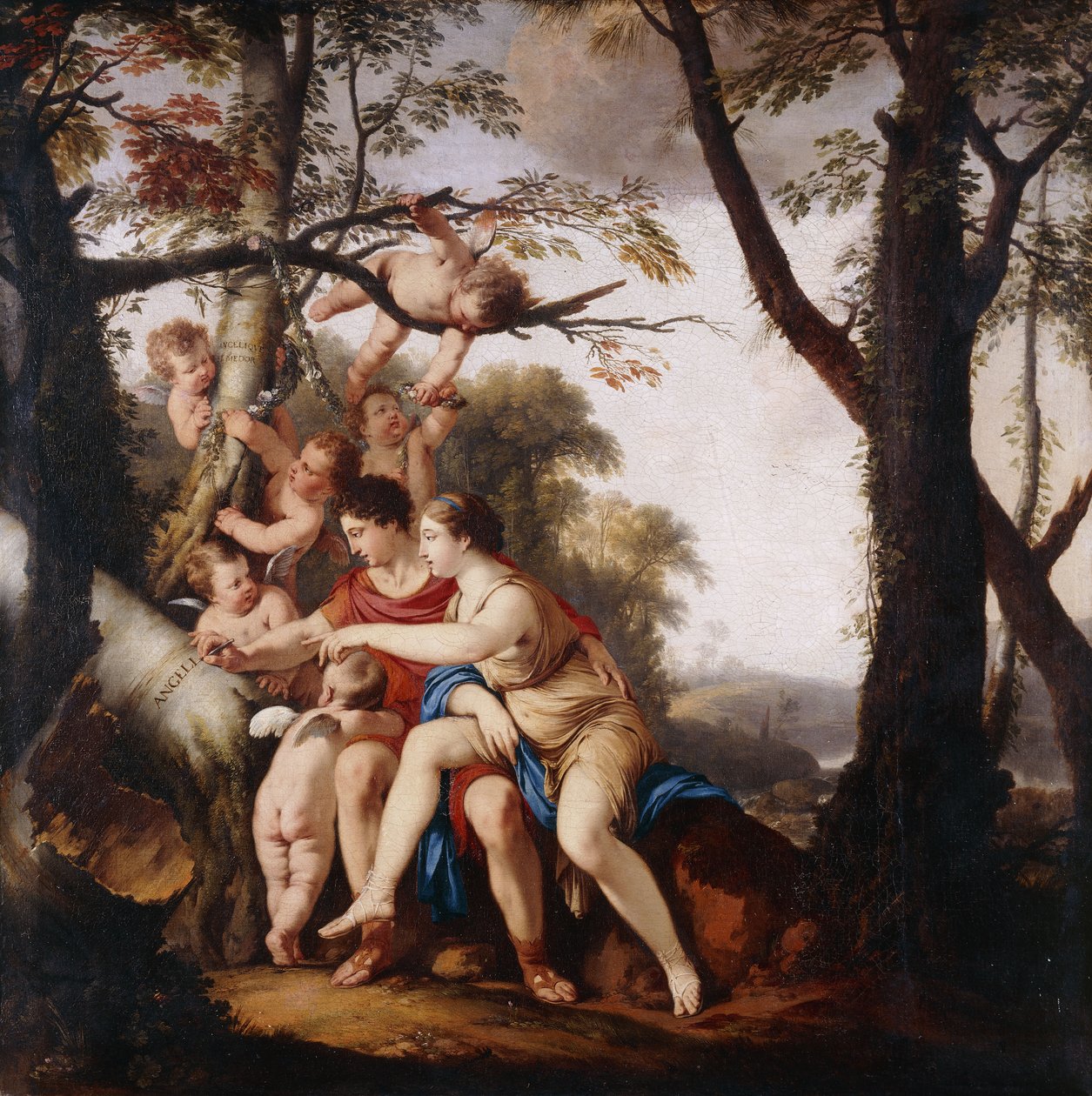 Angelica og Medoro af Laurent de la Hyre