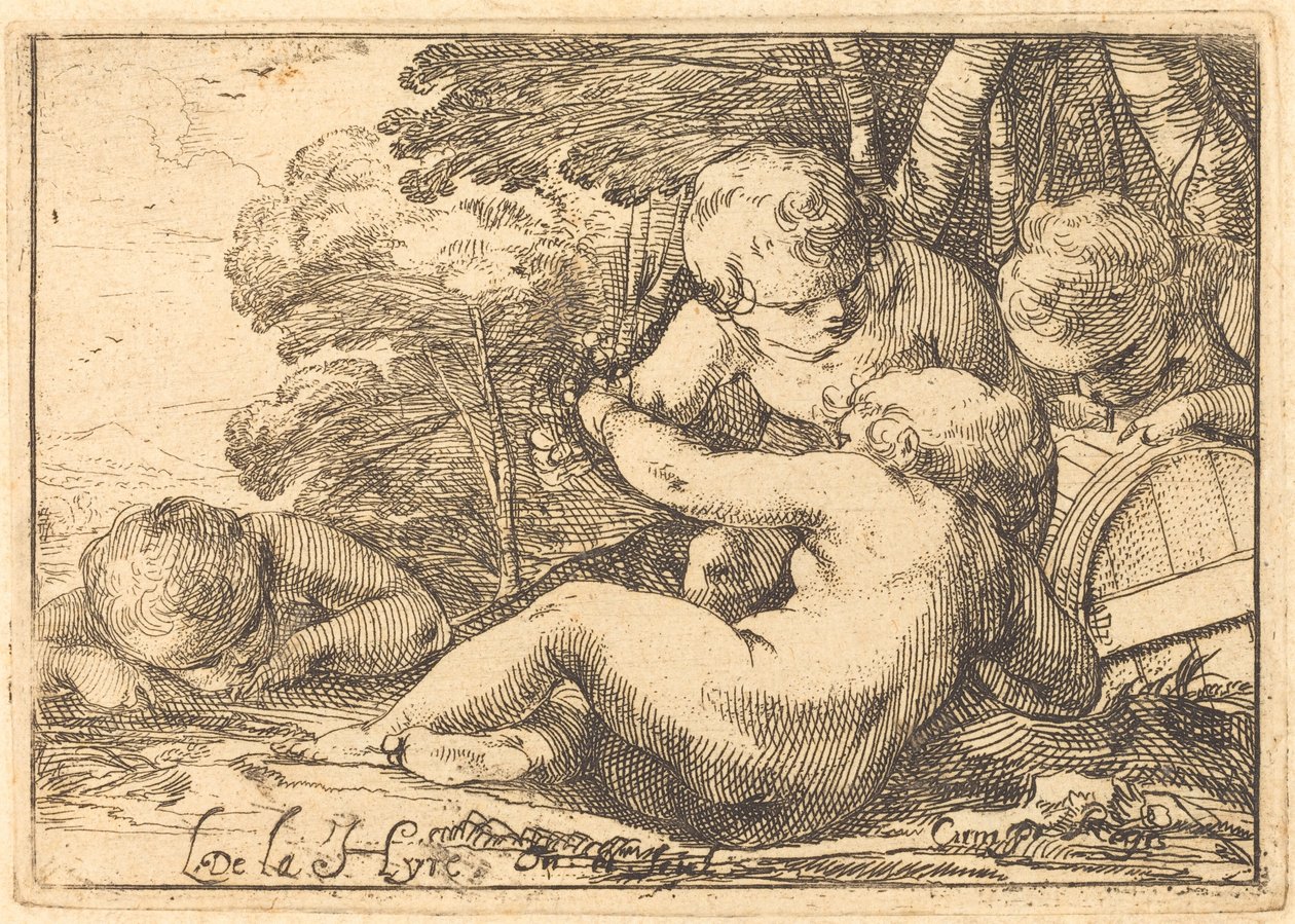 Fire Bacchic Børn af Laurent de la Hyre