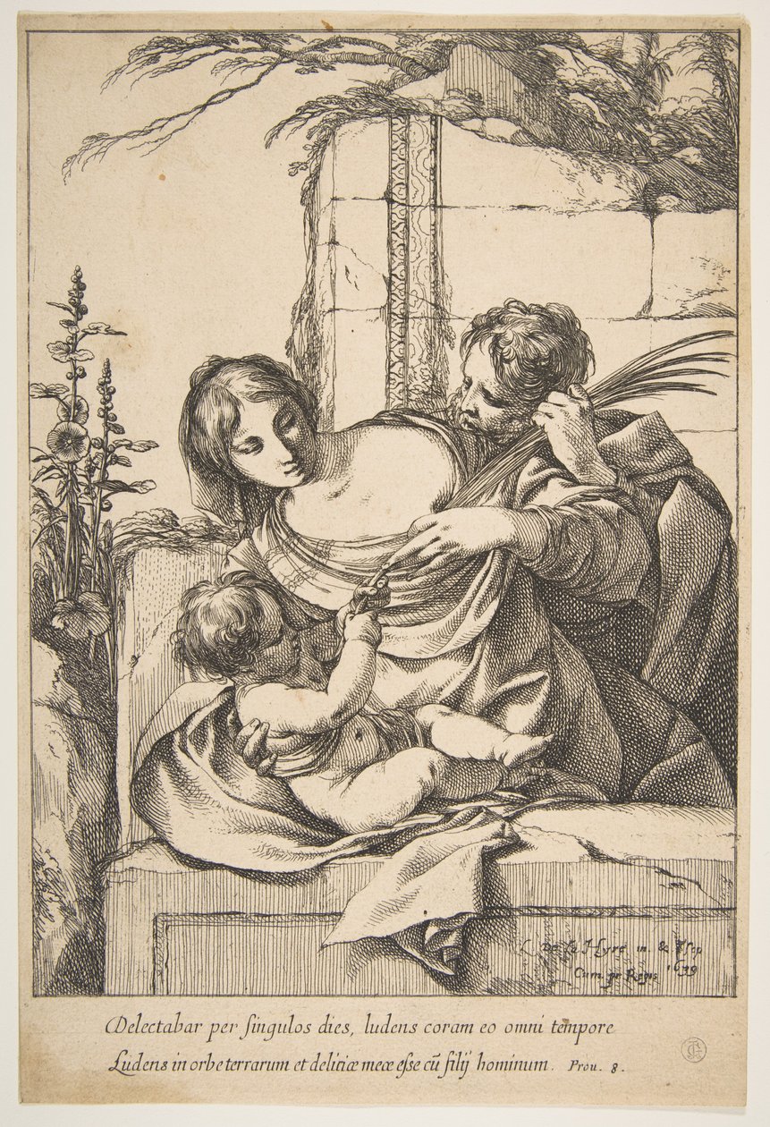 Hellig familie med palme, 1639. af Laurent de la Hyre