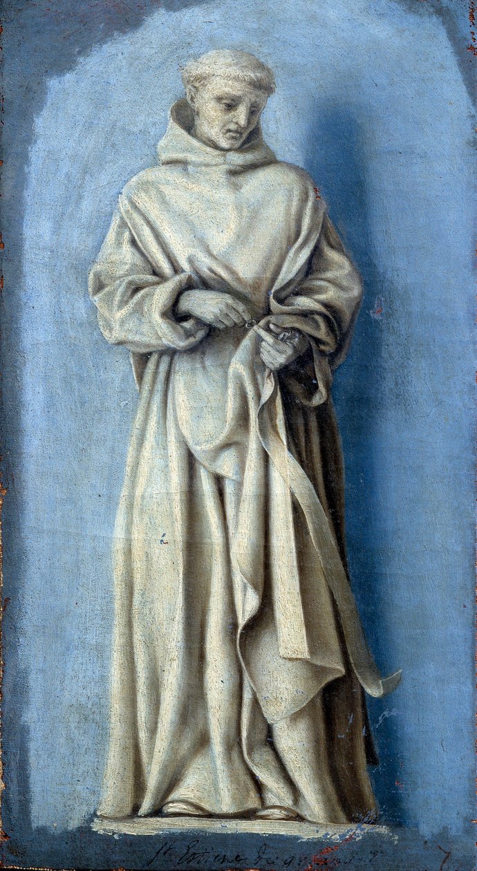Saint Etienne de Grammont holder en ring i højre hånd Camaieu-maleri på lærred af Laurent de La Hyre (1606-1656) 1600-tallets søn. 0,35 x 0,19 m Paris. Louvre-museet af Laurent de la Hyre