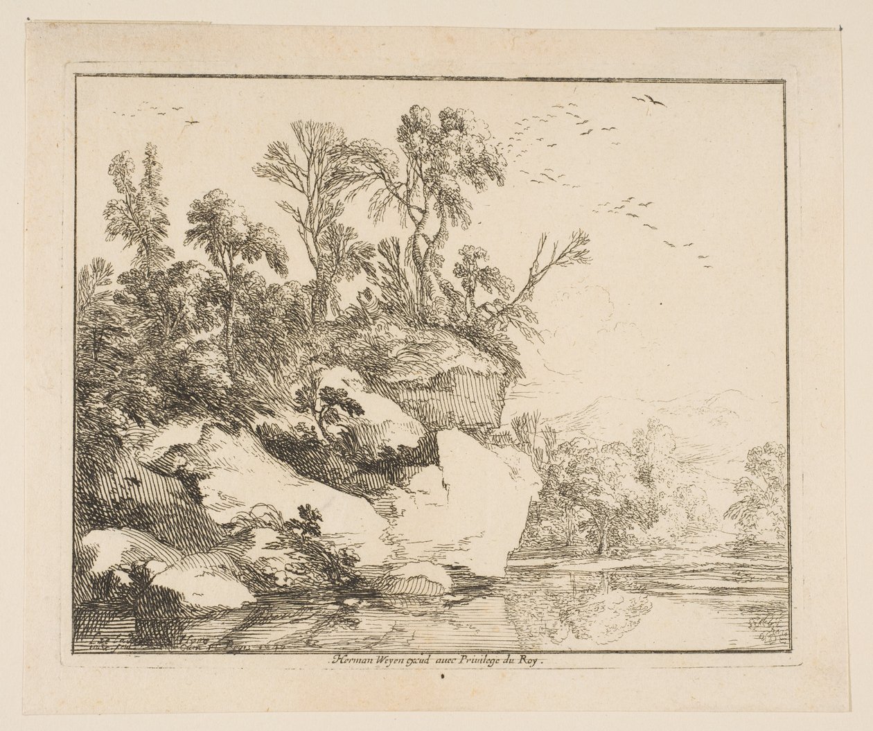 The Covered Rocks, 1640. af Laurent de la Hyre