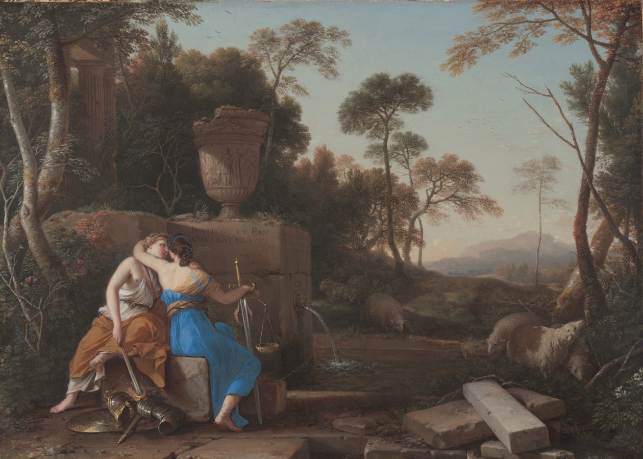 Fredens og retfærdighedens kys, 1654 af Laurent de la Hyre