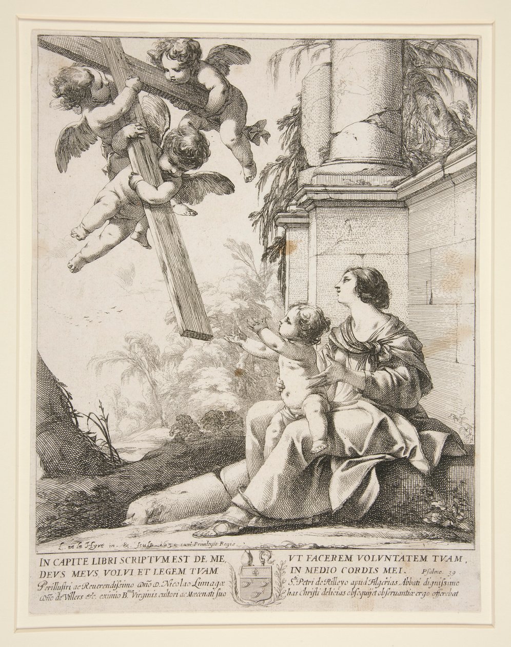 Jomfru med engle af Laurent de la Hyre