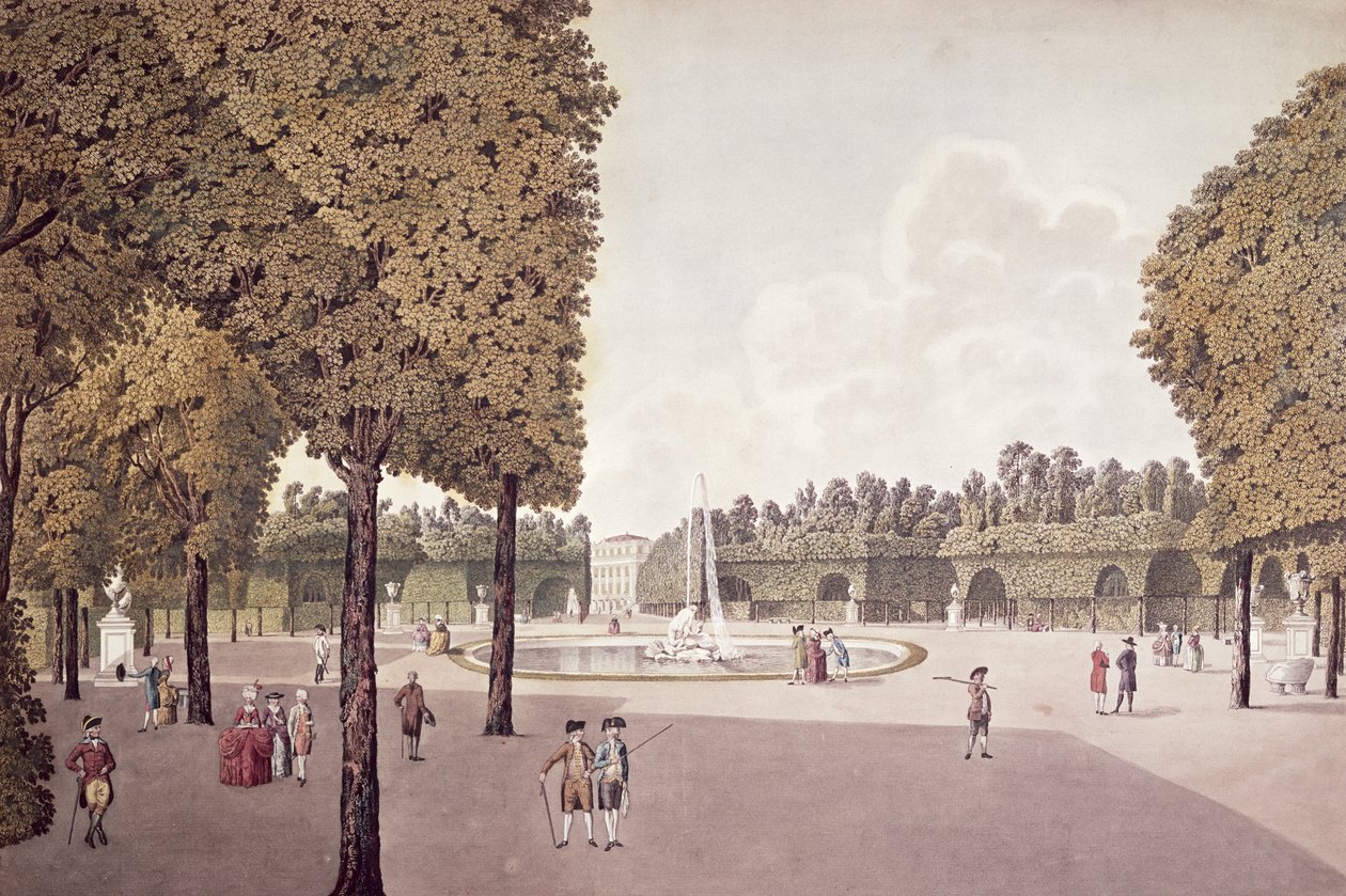 Schonbrunn Garden, graveret af Johann Ziegler (ca. 1750-1812) af Laurenz Janscha