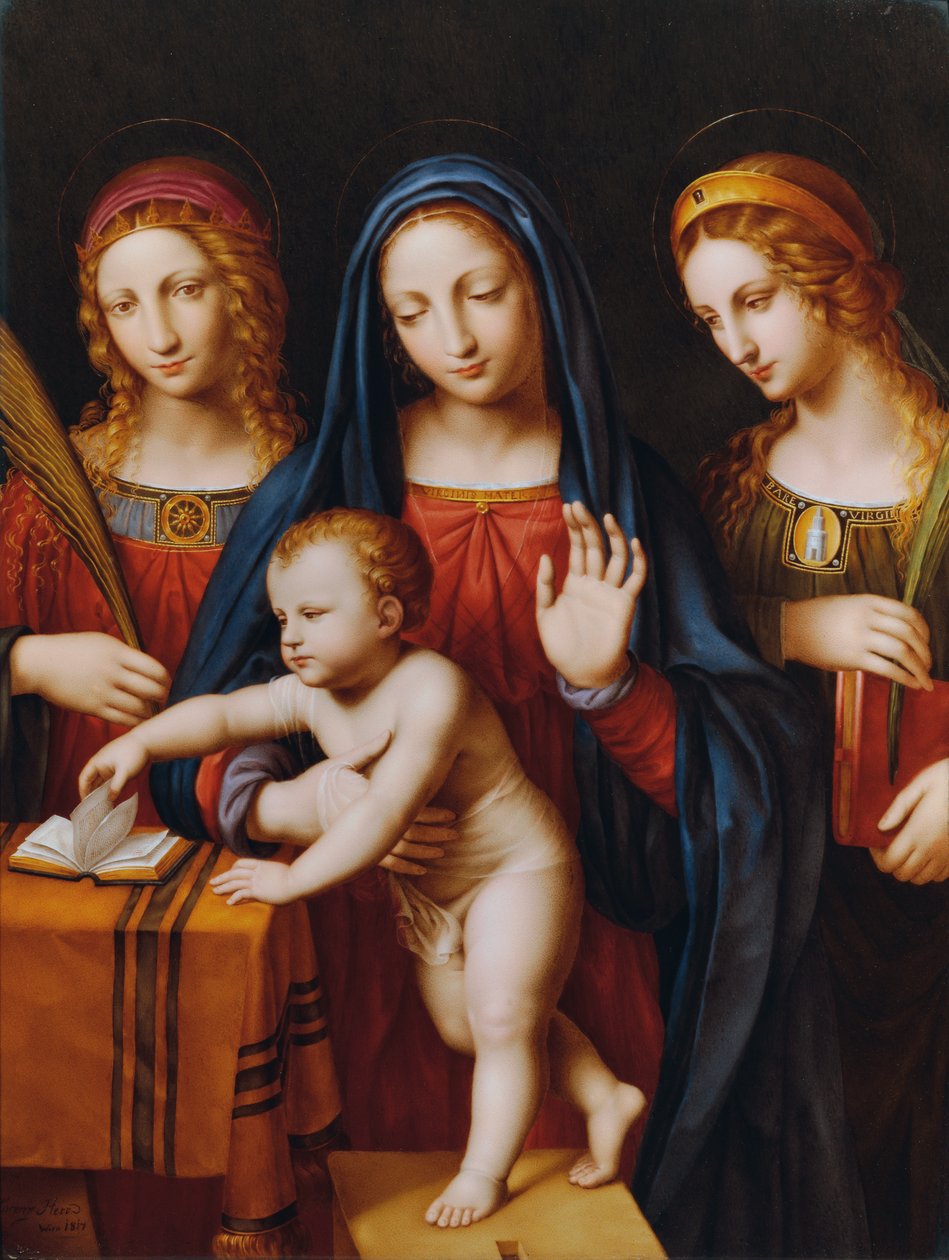 Madonna med Jesusbarnet, St. Catherine og St. Barbara af Laurenz Herr