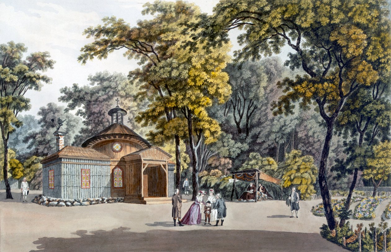 Eremitagen i haven til kejserpaladset i Laxenbourg, Østrig, ca.1790 af Laurenz Janscha