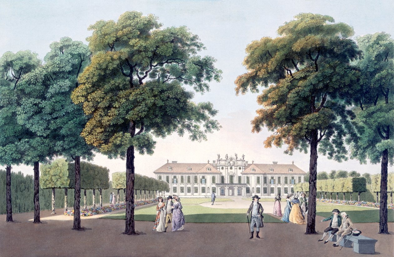 Udsigt over Chateau of Pleasure i Hetzendorf, Wien, 1790