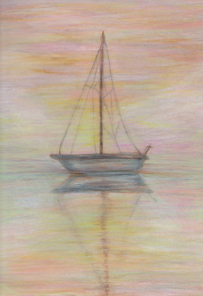 P-Town , 2025 (farveblyant på tonet papir) af Laurie Michaels