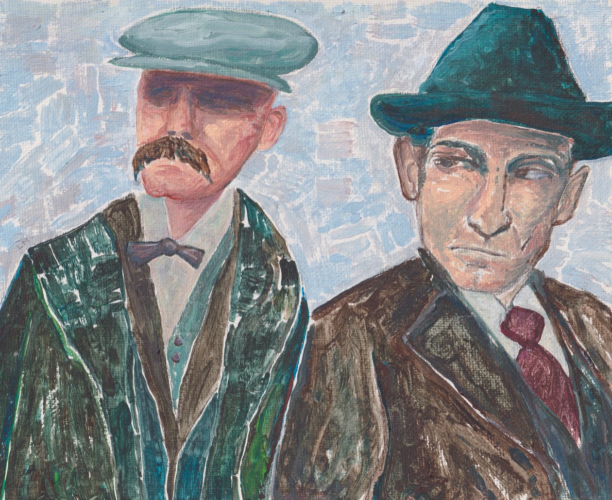 Sacco  Vanzetti, ca. 2019 (akryl på lærredsplade) af Laurie Michaels