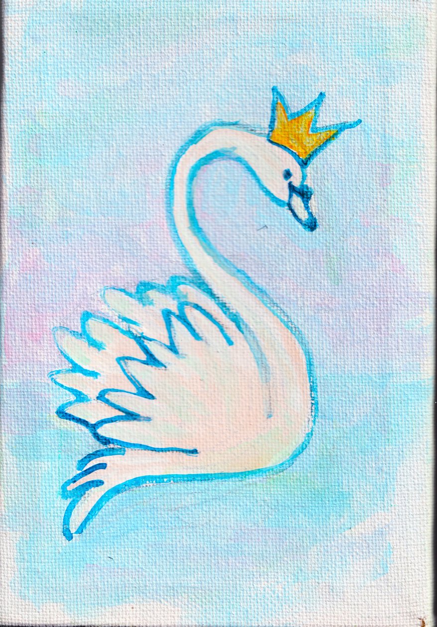Swan King, 2025 (akryl på lærred) af Laurie Michaels