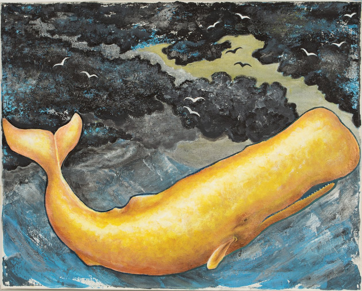Whale, ca. 2018 (akryl på lærred) af Laurie Michaels