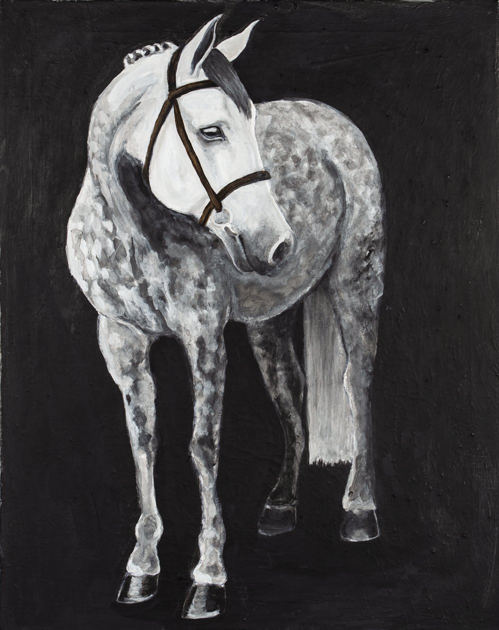 White Horse 2, ca. 2024 (akryl på lærred) af Laurie Michaels