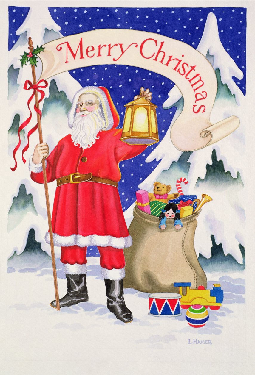 Glædelig jul (wc på papir) af Lavinia Hamer