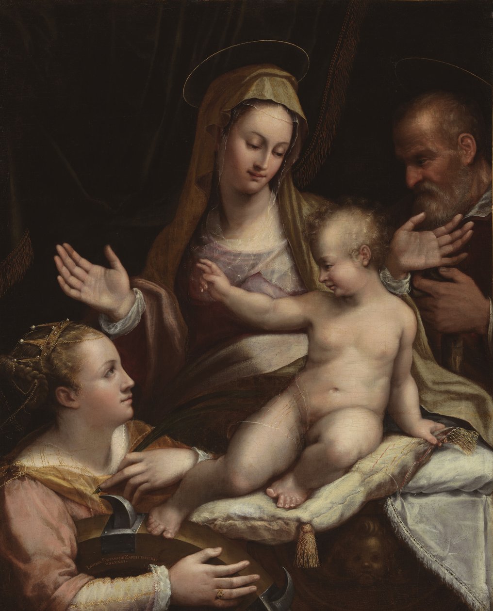 Den hellige familie med Saint Catherine of Alexandria, 1581 af Lavinia Fontana