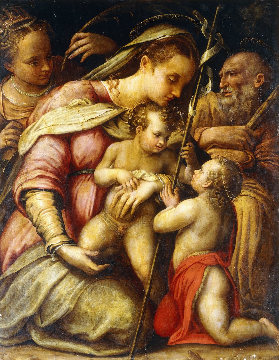 Den hellige familie med spædbarnet Sankt Johannes Døberen og Sankt Katarina, af Lavinia Fontana
