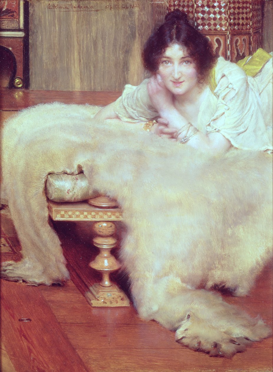 A Listener: The Bear Rug, 1899 af Lawrence Alma Tadema