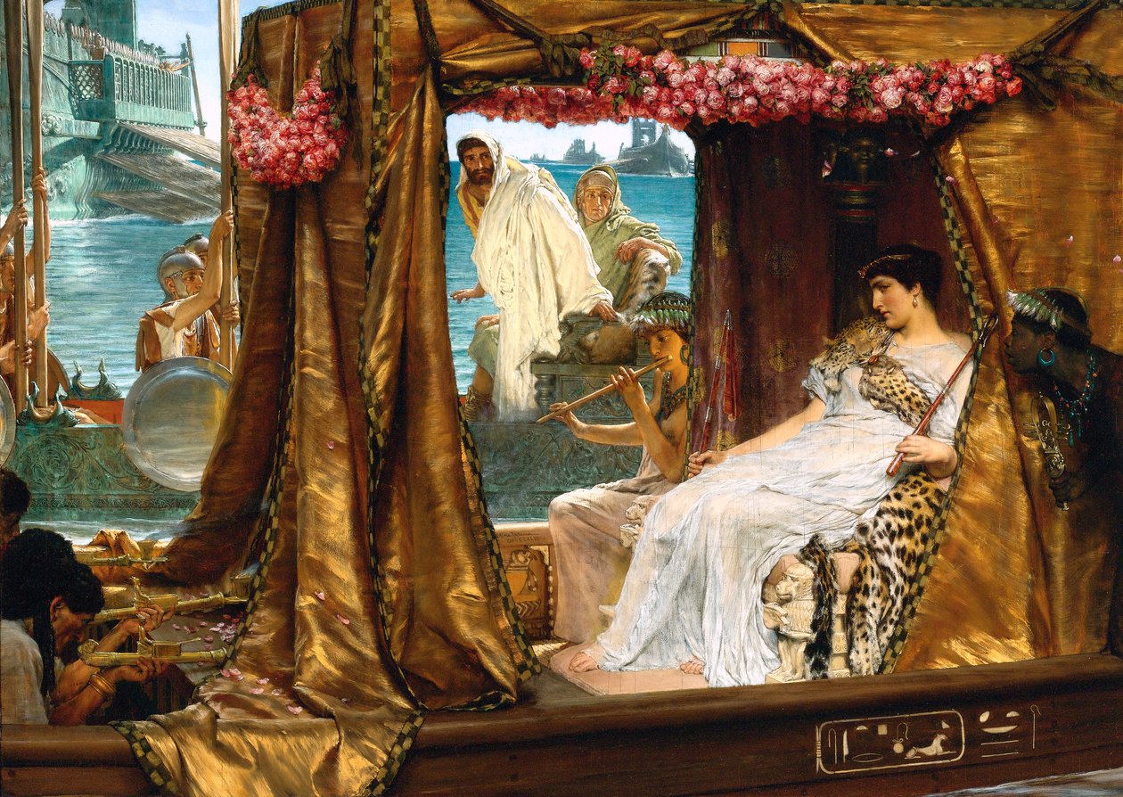 Mødet mellem Antony og Cleopatra af Lawrence Alma Tadema