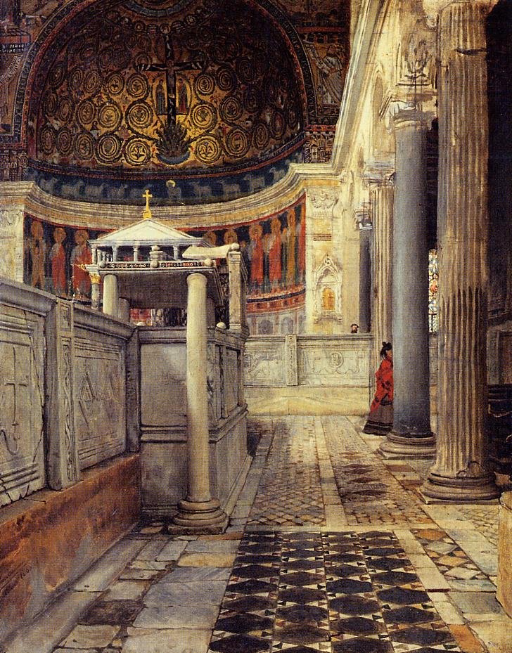 Interiør i kirken San Clemente, romersk af Lawrence Alma Tadema