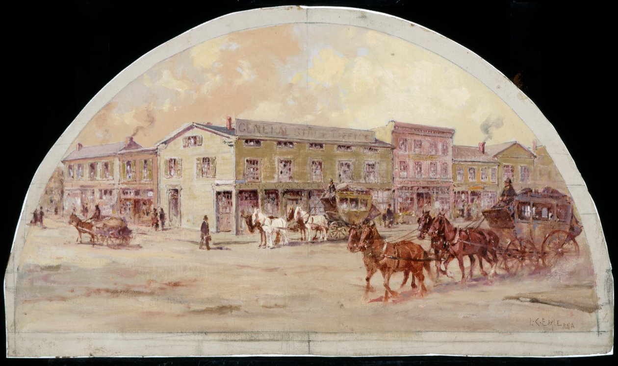 Frink and Walkers Stage Coach Office, 1850, 1900 af Lawrence Carmichael Earle