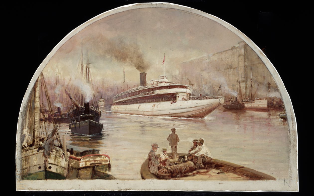Chicago River ved Lake Street Bridge, 1900 af Lawrence Carmichael Earle