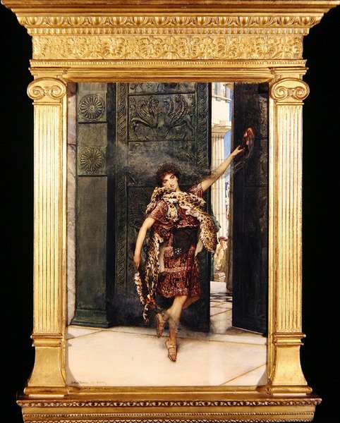 Dans før thymelen (akvarel på papir) (se også 349100) af Lawrence Alma Tadema