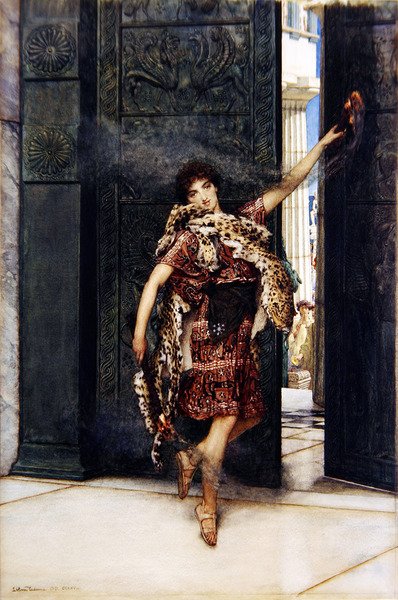 Dans før thymelen (akvarel på papir) (se også 349101) af Lawrence Alma Tadema