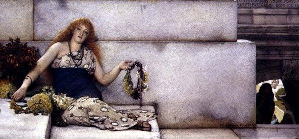 På trappen til hovedstaden af Lawrence Alma Tadema