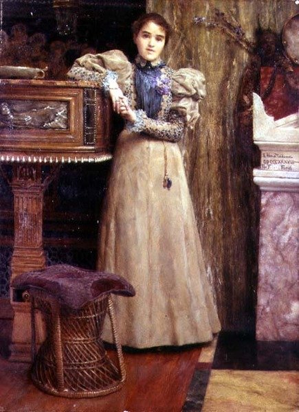 Portræt af Clothilde Enid, datter af Edward Onslow Ford af Lawrence Alma Tadema
