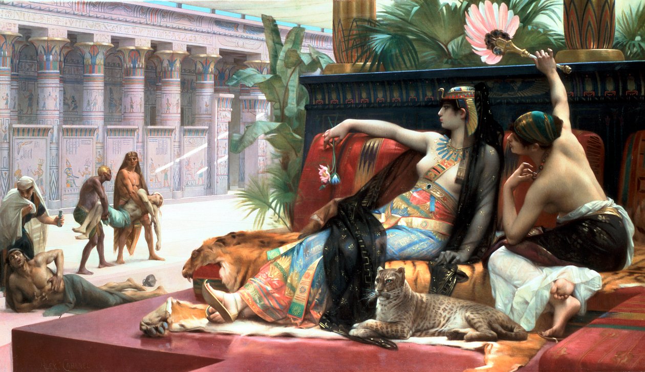Cleopatra tester gifte på dem, der er dømt til døden, sidst i det 19. århundrede. af Lawrence Alma Tadema