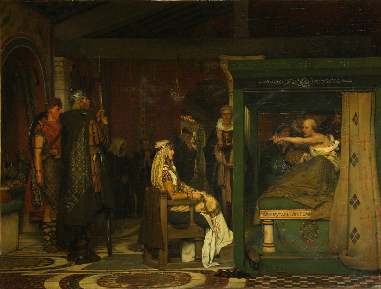 Fredegund besøger biskop Praetextatus på sit dødsleje, 1864 af Lawrence Alma Tadema
