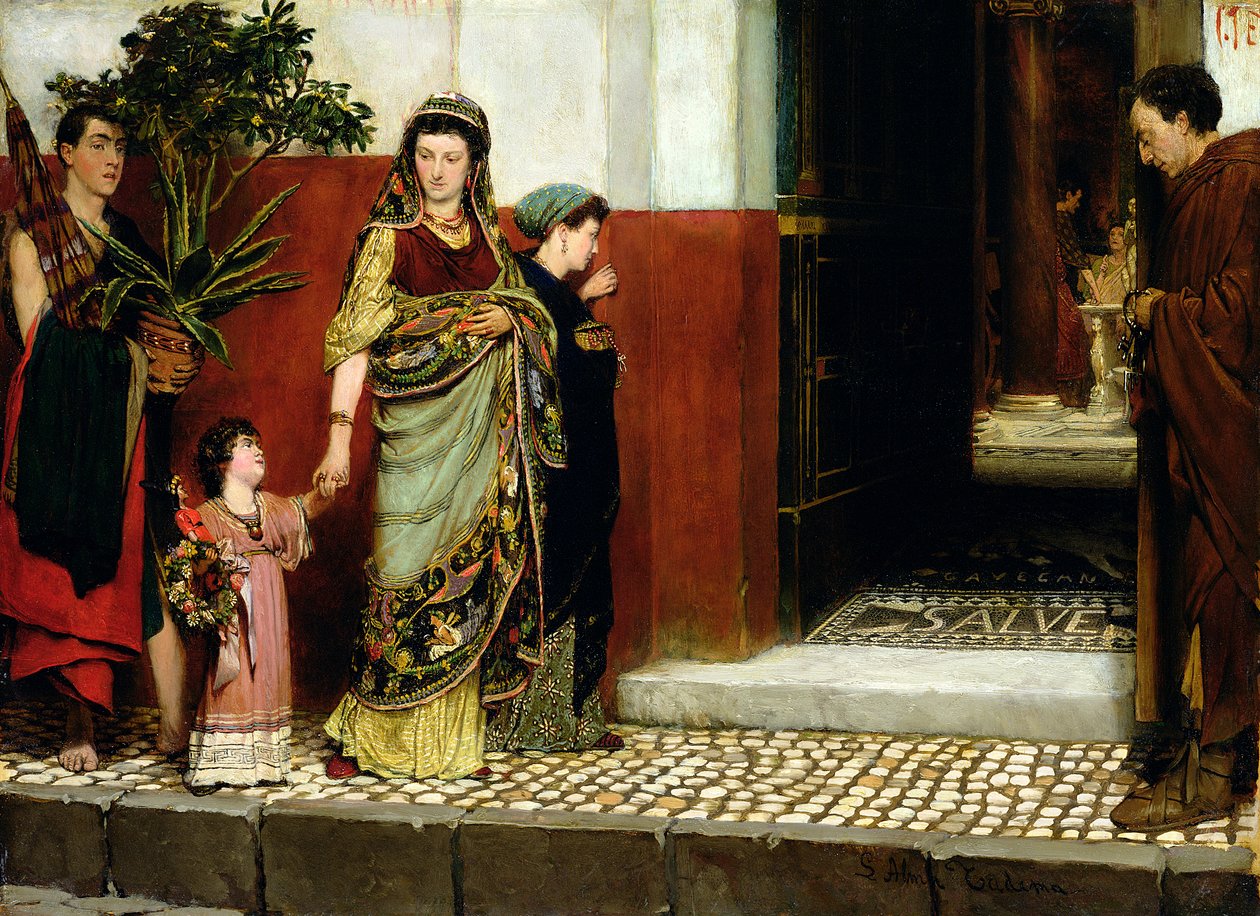 Vender tilbage fra markedet af Lawrence Alma Tadema