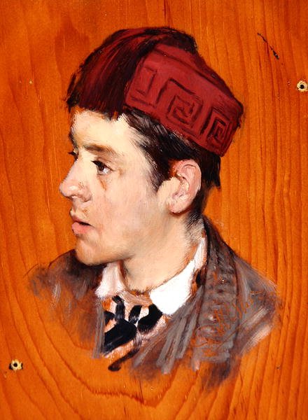 Sir Herbert Thompson, Bart., ca. 1877 (olie på panel) af Lawrence Alma Tadema