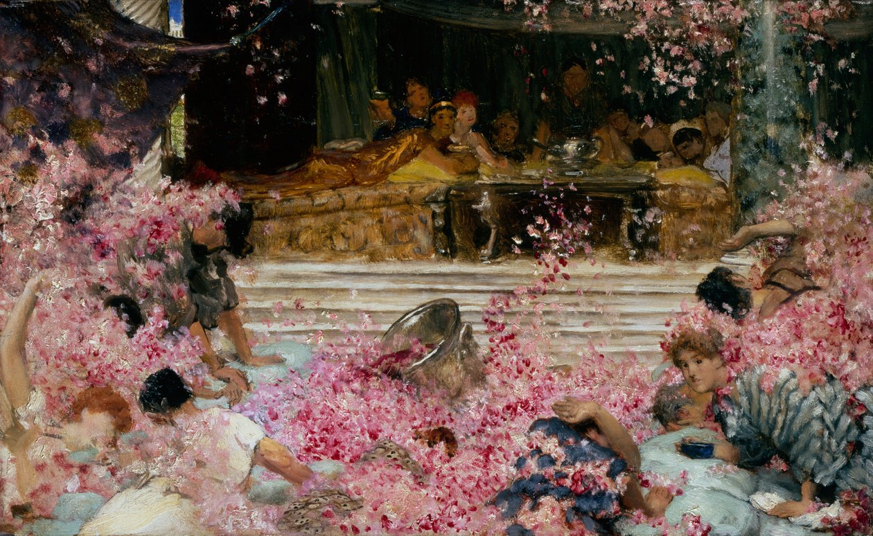 Studie til The Roses of Heliogabalus, ca. 1888 (olie på lærred) af Lawrence Alma Tadema