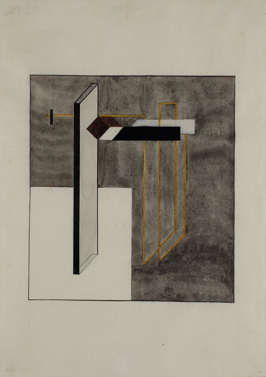 Undersøgelse til Proun 4B af Eliezer Markowich Lissitzky