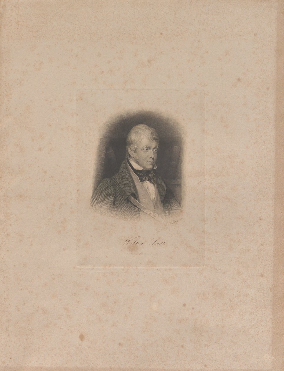 Portræt af den historiske romanforfatter og digter Sir Walter Scott 1771-1832, ca. 1840. af Lazarus Gottlieb Sichling