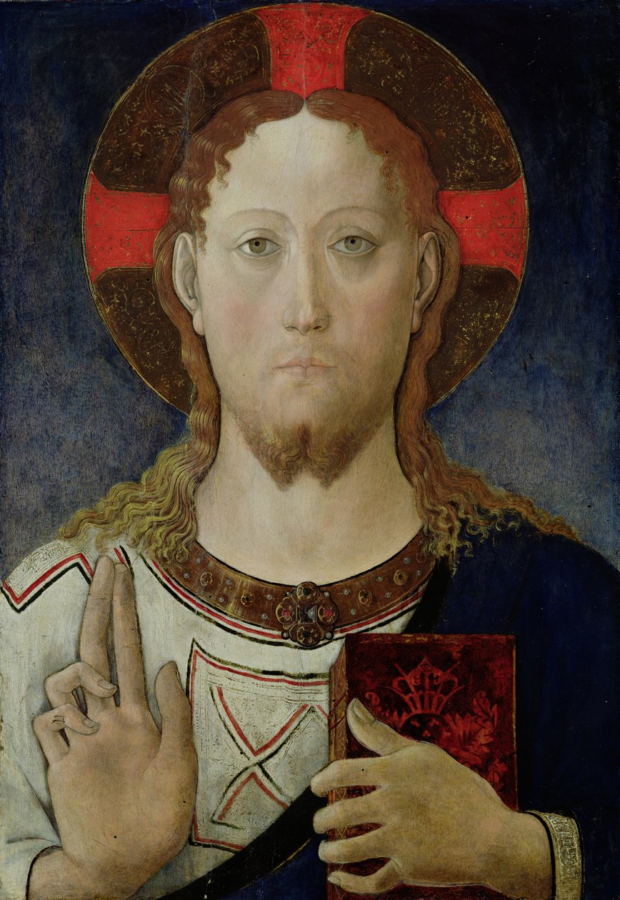 Christ Blessing (tempera på panel) af Lazzaro Bastiani