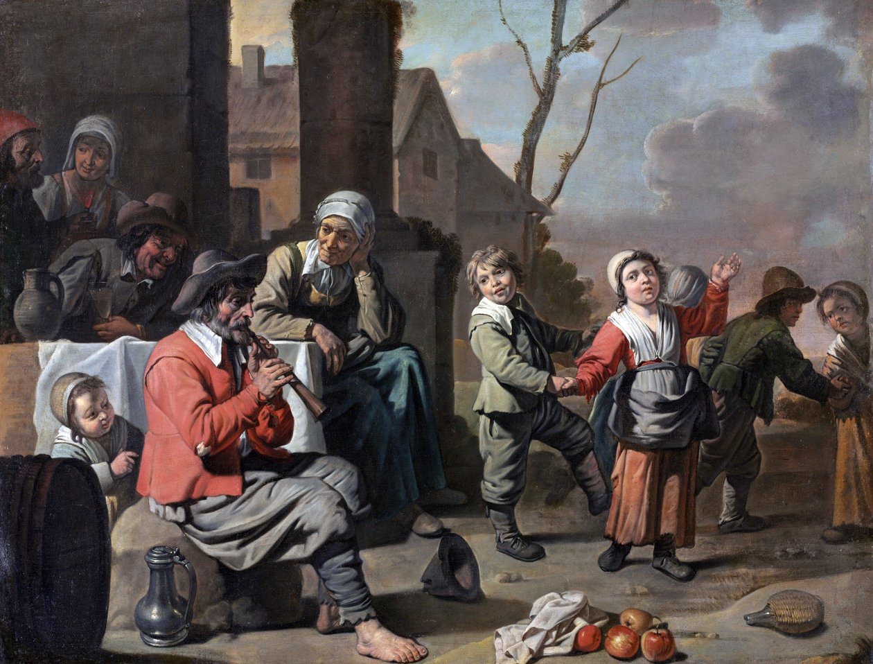 Circle of Le Nain - bondebørn, der danser, 1650