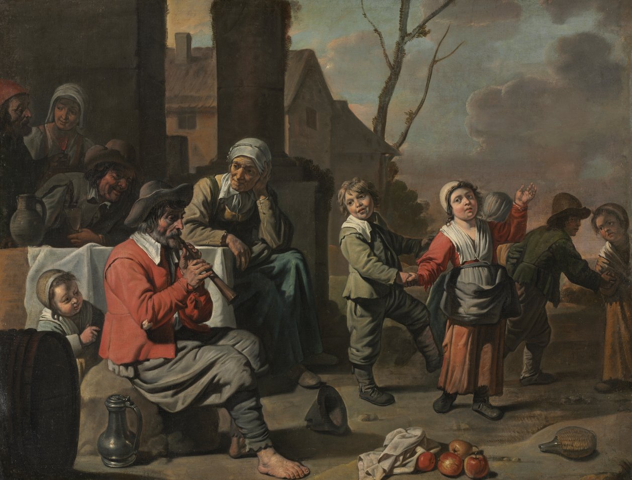 Circle of Le Nain - bondebørn, der danser, 1650