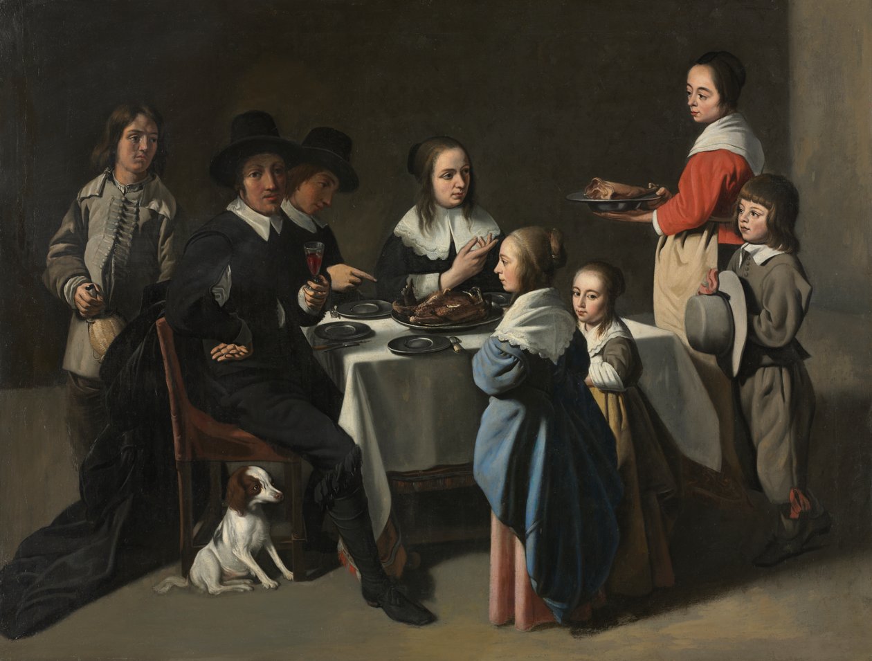 Le Nain - Et familiemåltid, ca. 1645-55 eller senere af Le Nain Brothers