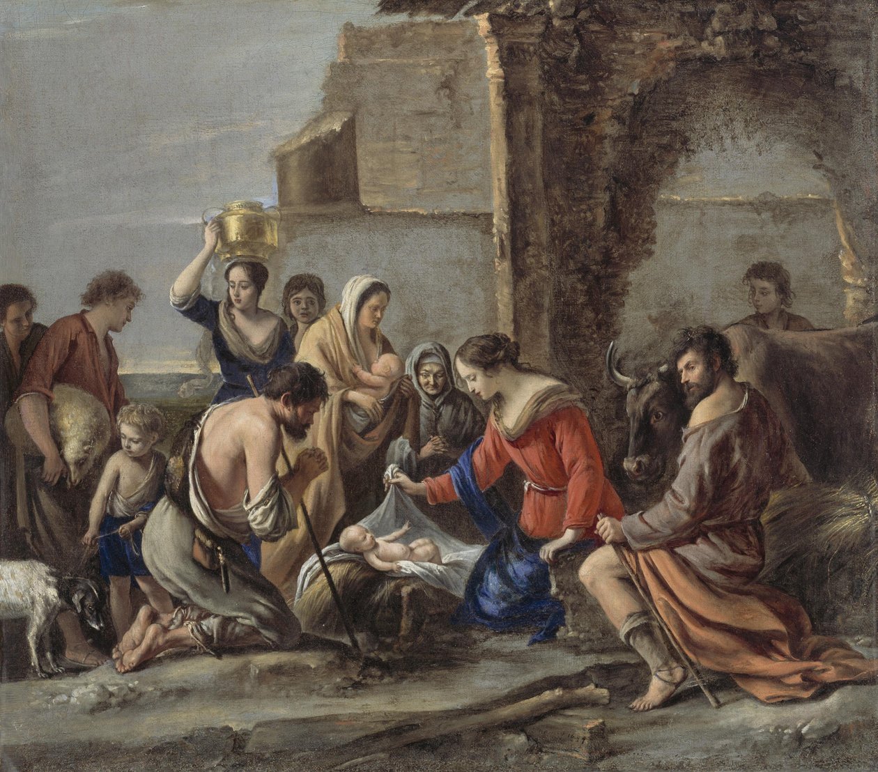 Le Nain - Hyrdernes tilbedelse, 1644 af Le Nain Brothers