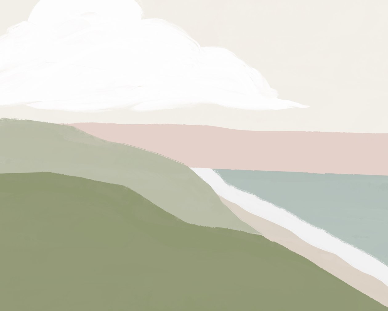 Solopgang i Newport, ca. 2020 (blandede medier) af Leah Straatsma